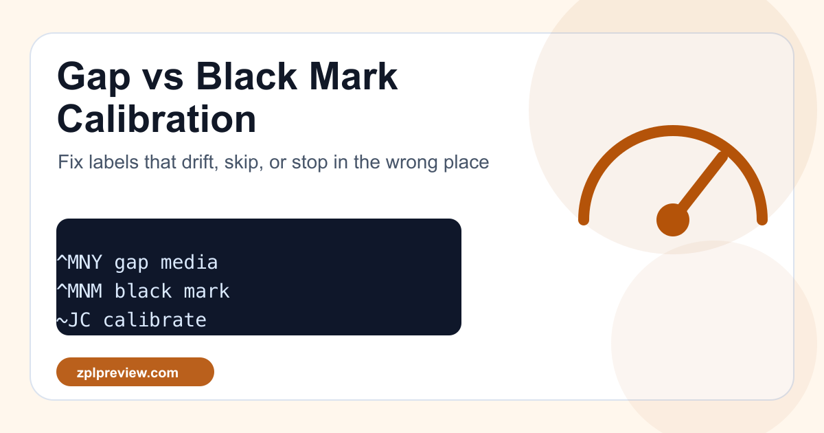 Printer calibration for gap and black mark label media