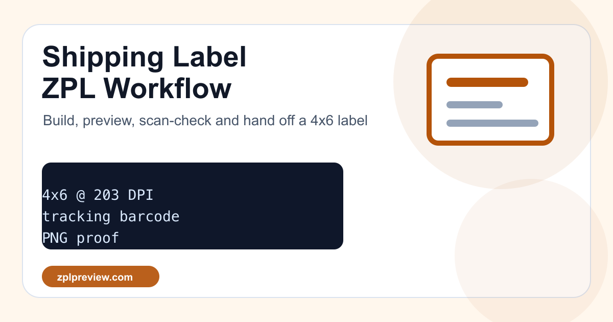 Build a 4x6 Shipping Label in ZPL: Preview, Scan, and Hand Off cover