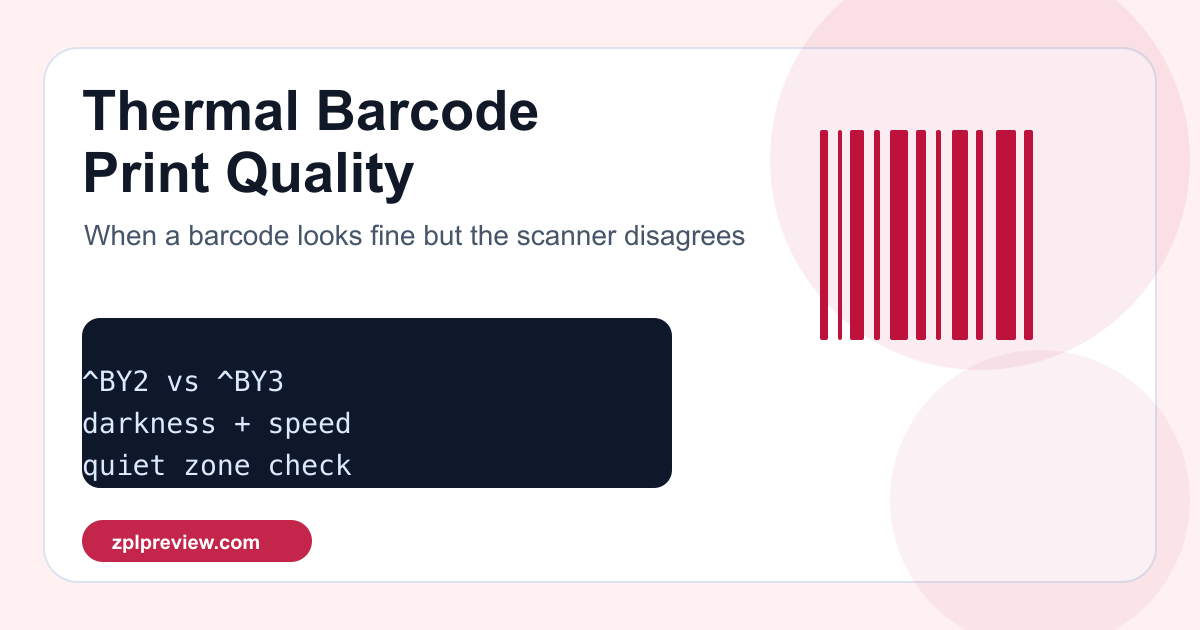 Thermal barcode print quality troubleshooting