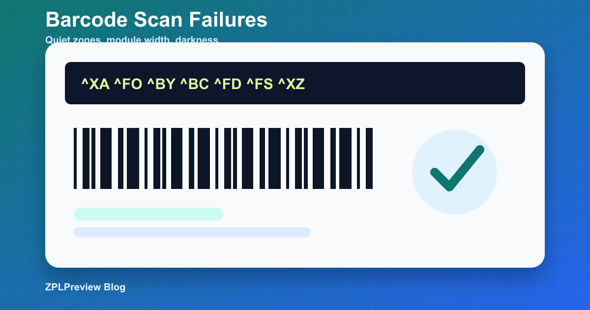 ZPL barcode scan failure troubleshooting checklist