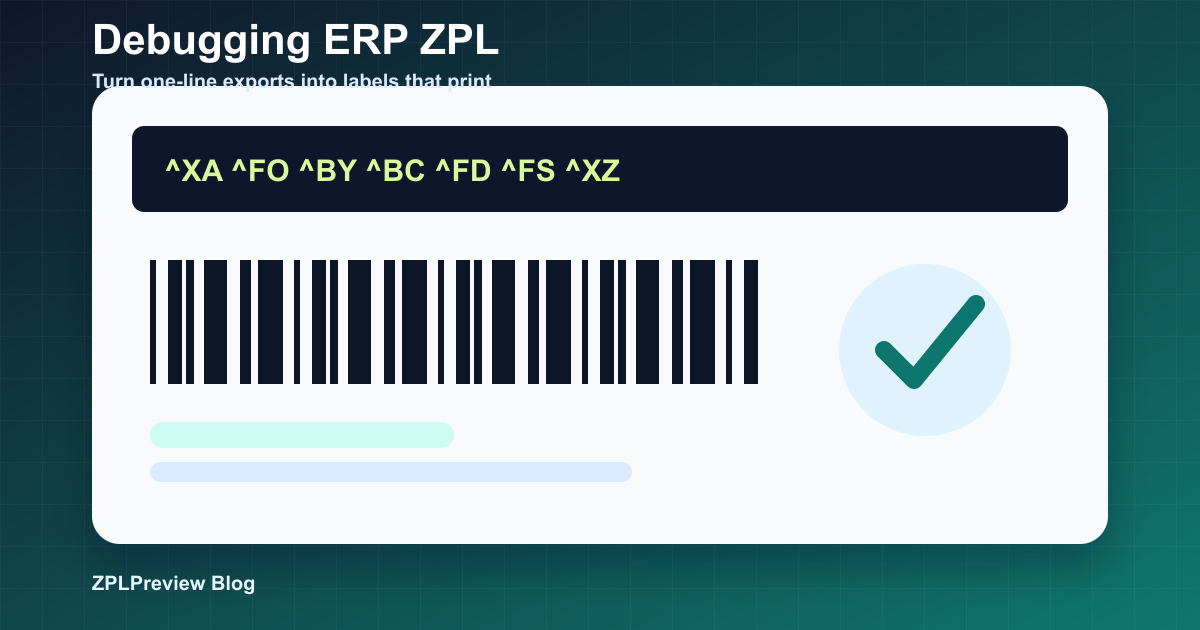 Debugging one-line ZPL exported from ERP and WMS systems