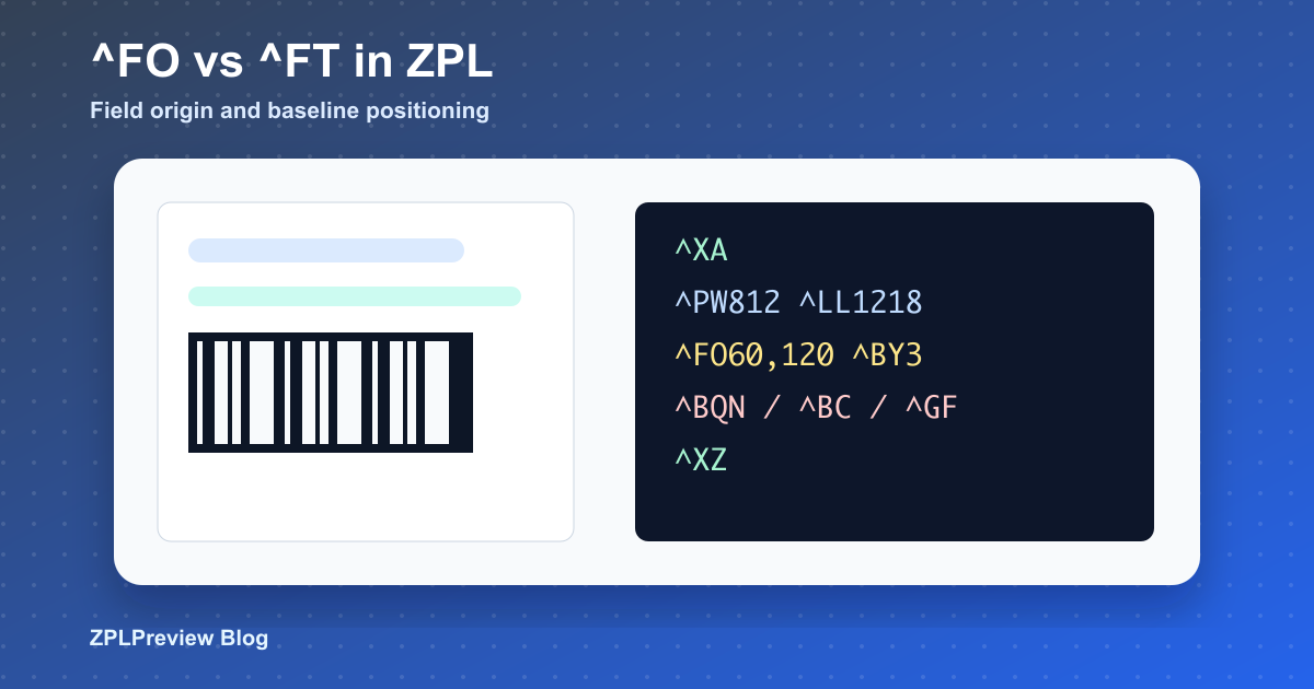 ZPL field origin and field typesetting positioning guide